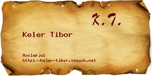 Keler Tibor névjegykártya